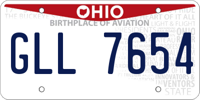 OH license plate GLL7654