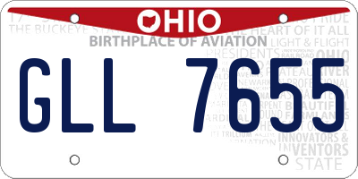 OH license plate GLL7655