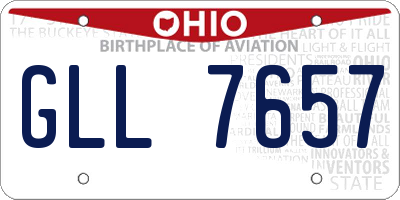 OH license plate GLL7657