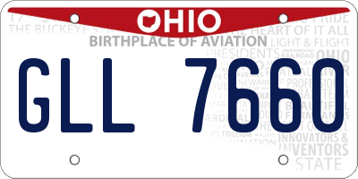 OH license plate GLL7660