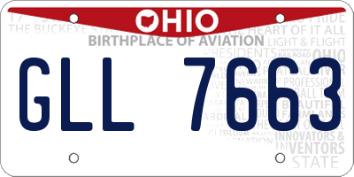 OH license plate GLL7663