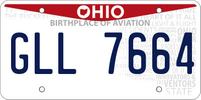 OH license plate GLL7664