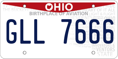 OH license plate GLL7666
