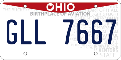 OH license plate GLL7667