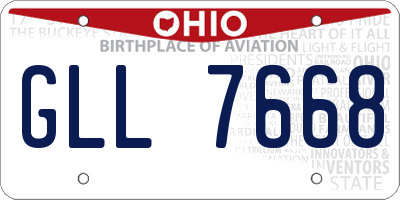 OH license plate GLL7668