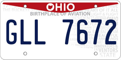 OH license plate GLL7672