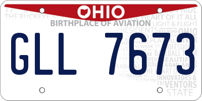 OH license plate GLL7673