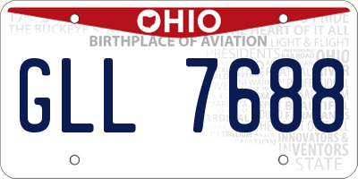 OH license plate GLL7688
