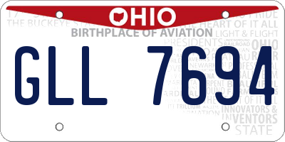 OH license plate GLL7694