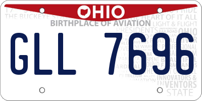 OH license plate GLL7696