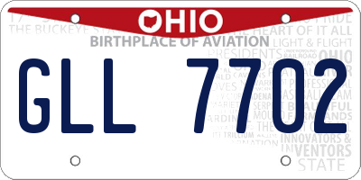 OH license plate GLL7702
