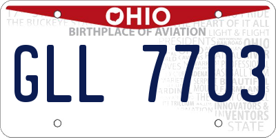 OH license plate GLL7703
