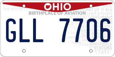 OH license plate GLL7706