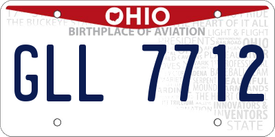 OH license plate GLL7712