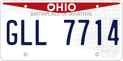 OH license plate GLL7714