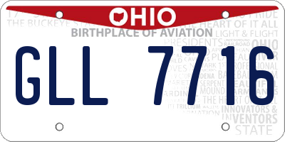 OH license plate GLL7716