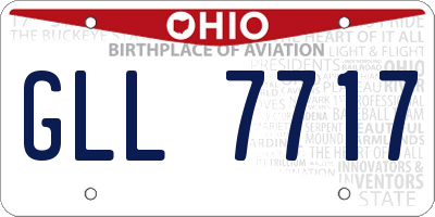 OH license plate GLL7717