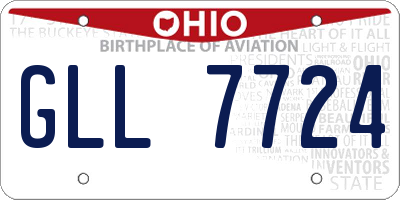 OH license plate GLL7724