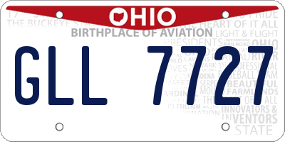 OH license plate GLL7727