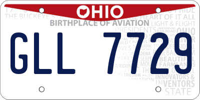 OH license plate GLL7729
