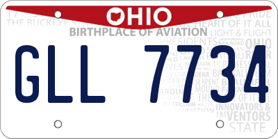 OH license plate GLL7734