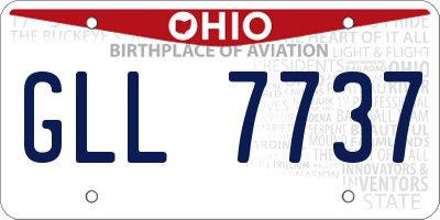 OH license plate GLL7737