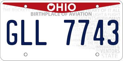 OH license plate GLL7743