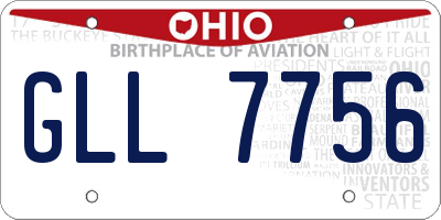 OH license plate GLL7756