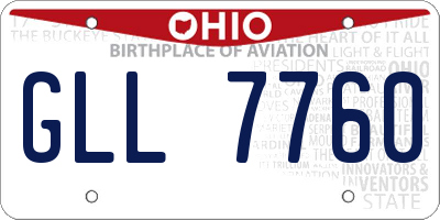 OH license plate GLL7760