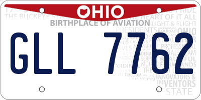 OH license plate GLL7762