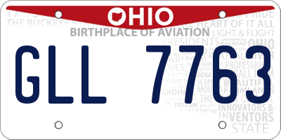 OH license plate GLL7763