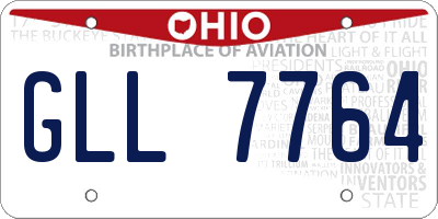 OH license plate GLL7764