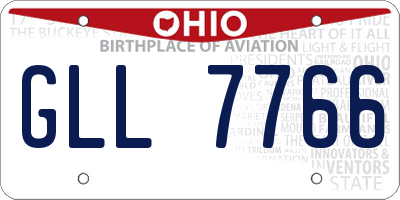 OH license plate GLL7766