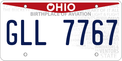 OH license plate GLL7767