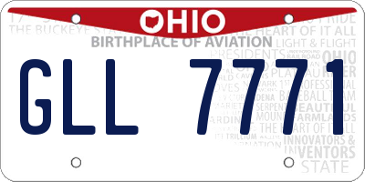 OH license plate GLL7771