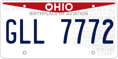 OH license plate GLL7772