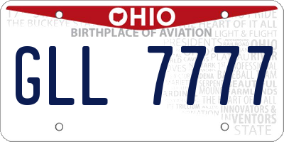 OH license plate GLL7777