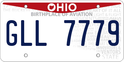 OH license plate GLL7779