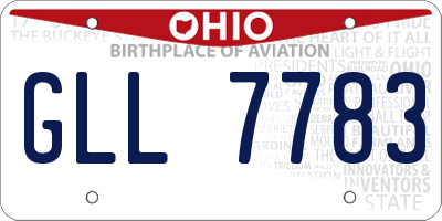 OH license plate GLL7783