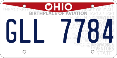 OH license plate GLL7784