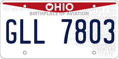 OH license plate GLL7803