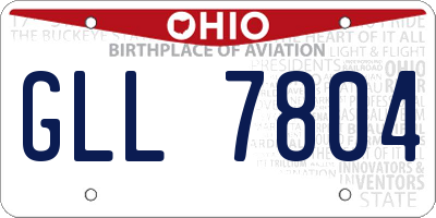 OH license plate GLL7804