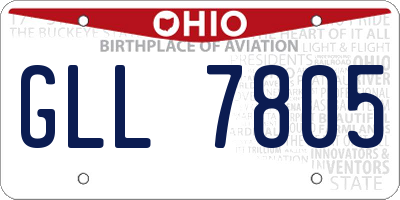 OH license plate GLL7805