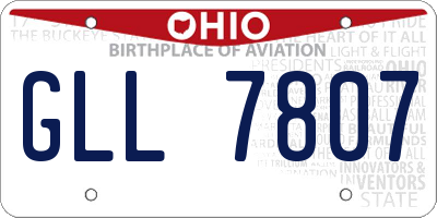 OH license plate GLL7807
