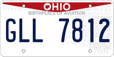 OH license plate GLL7812