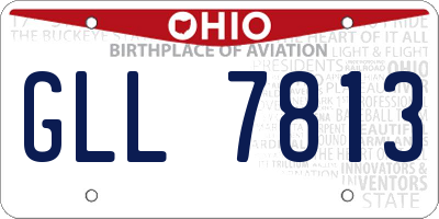 OH license plate GLL7813