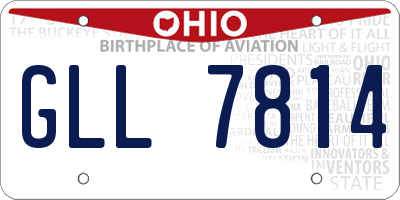 OH license plate GLL7814