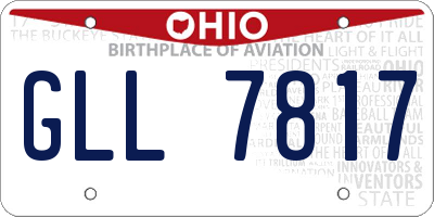 OH license plate GLL7817