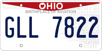 OH license plate GLL7822