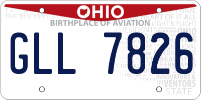 OH license plate GLL7826